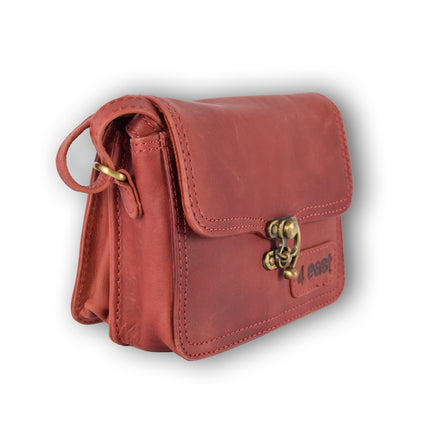 Tasje | 12m*17cm | Handtasje | 3vakjes | Leren tas dames | Bordeaux | Crossbody tas | Echte Leer