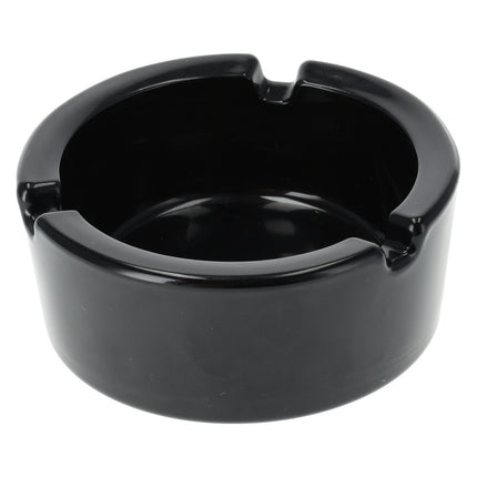Glazen Asbak 8.5cm | Set van 3 | Ronde Asbak in Zwart | Goedkope Tafelaccessoires voor Rokers 