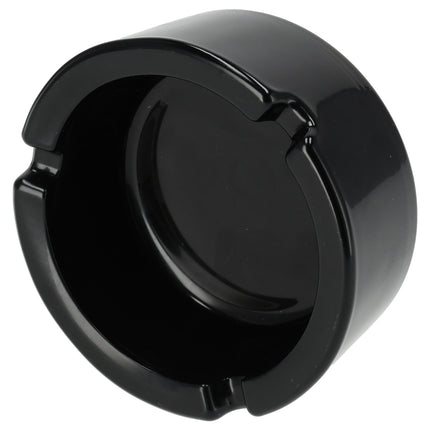 Glazen Asbak 8.5cm | Set van 3 | Ronde Asbak in Zwart | Goedkope Tafelaccessoires voor Rokers 