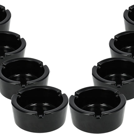 Professionele Horeca Asbak van Glas | Dia 8.5cm Rond - Zwart | Set van 8 Wiet Asbak | Essentieel Rookwaren voor Thuis, Hotels, Bars & Feestjes