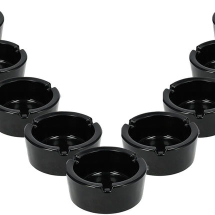 Professionele Horeca Asbak van Glas | Dia 8.5cm Rond - Zwart | Set van 9 Wiet Asbak | Essentieel Rookwaren voor Hotels, Bars & Feestjes