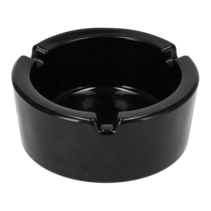 Glazen Asbak 8.5cm | Set van 3 | Ronde Asbak in Zwart | Goedkope Tafelaccessoires voor Rokers 