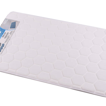 Badmat & WC Mat Set - Douche mat set - Wit - 60cm x 40cm - badmat set 3-delig - Soft Foam - Extra Zacht - FOAM
