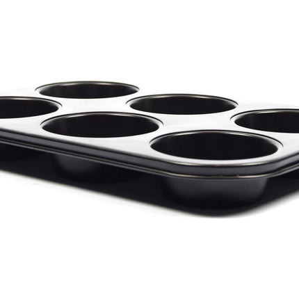 Platte bakvorm / bakplaat rechthoekig, 37cmx26x2cm | Bakvorm Muffin 6 muffins 6x ø8,5cm