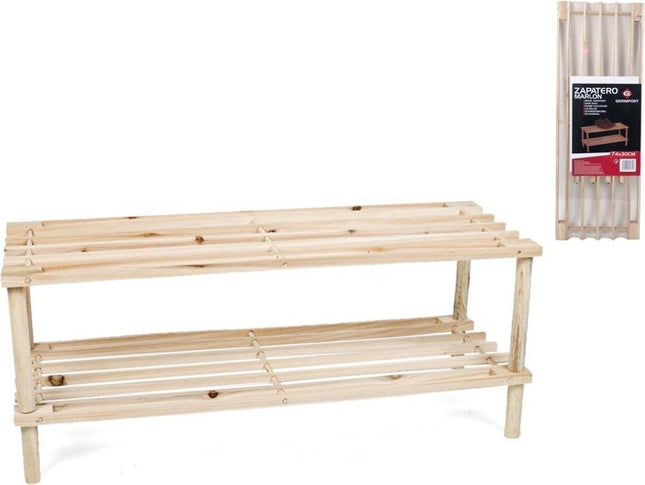 Bamboe Duurzaam Houten Schoenenrek 2 Laags 77x26x30cm – 6 paar schoenen