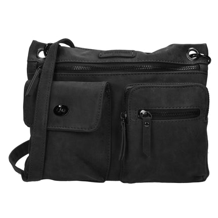 Stijlvolle Zwarte Schoudertas Dames - Bicky Bernard - Compact en Praktisch - Polyester - 5 Vakken - Crossbody Tas