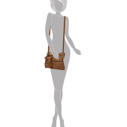 Elegante Camelkleurige Damestas - Bicky Bernard - 26x3x21cm - PU - Schoudertas – Crossbodytas