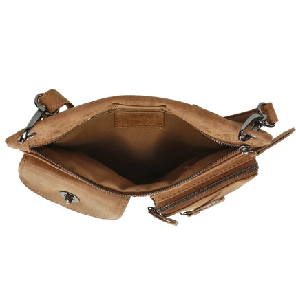 Elegante Camelkleurige Damestas - Bicky Bernard - 26x3x21cm - PU - Schoudertas – Crossbodytas