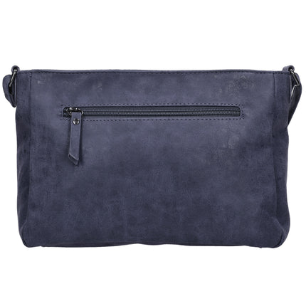 Dames Schoudertas Navy - Bicky Bernard - Stoere Crossbody Tas met Dubbele Ritssluiting & Magneetsluiting - Ruim Hoofdvak & Voorvakjes - Verstelbare Schouderband - Ideaal voor Reizen & Dagelijks Gebruik