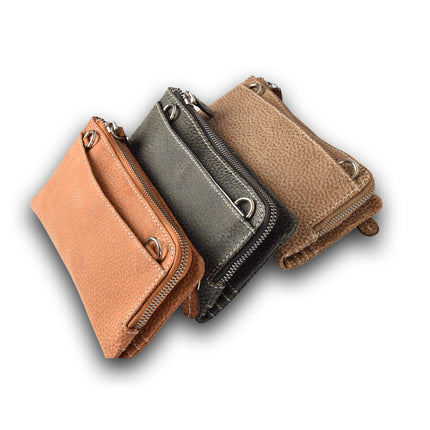 Dames portemonnee | 10cm*18.5cm*3cm | Geldbeurs | Beige | Leren portemonnee | Portefeuille | Met ritssluiting