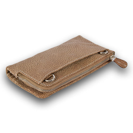 Dames portemonnee | 10cm*18.5cm*3cm | Geldbeurs | Beige | Leren portemonnee | Portefeuille | Met ritssluiting