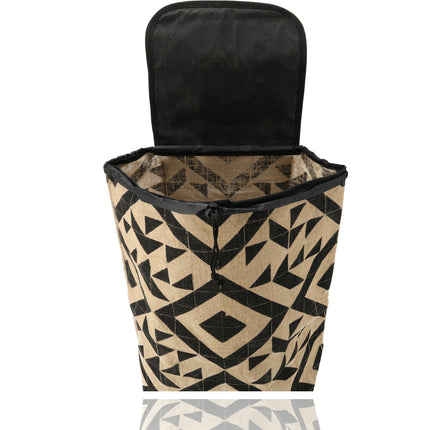 Opvouwbare Boodschappentrolley Jute met Wielen 33L - Boodschappentas met Wieltjes - Ideaal voor Trappen - L92 x B32,5 x H41cm