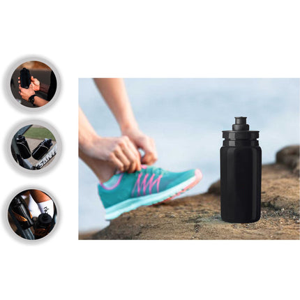Fiets Bidon 550ml Zwart – Lichtgewicht BPA-vrije Sportdrankfles voor Racefiets & MTB – Zonder Plastic Smaak – Vaatwasserbestendig