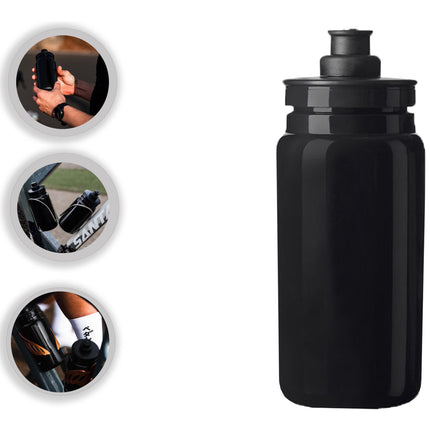 Fiets Bidon 550ml Zwart – Lichtgewicht BPA-vrije Sportdrankfles voor Racefiets & MTB – Zonder Plastic Smaak – Vaatwasserbestendig