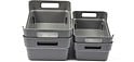 Bakjes Opbergbak Kunststof| Gereedschapsbak 2x 6L + 2x7L | Grijs Recycled