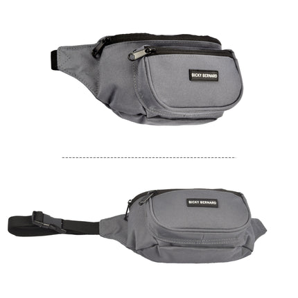 Unisex Heuptasje Voor Telefoon | Crossbody Wandeltasje Voor Dames en Heren | Grijs | Nylon | 13cm x 30cm | Buiktasje met 3 Vakken | Heuptasje Voor Reizen Wandelen en Sport 
