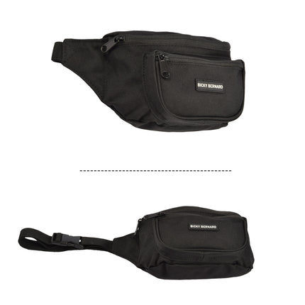 Unisex Heuptas Zwart | 13cm x 30cm | Nylon Heuptas Voor Wandelen Reizen Sporten | Crossbody Phone Pouch en Paspoorthouder voor Dames & Heren | 3 Compartimenten | Niet Geschikt voor Laptop | Sport Heuptas