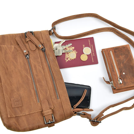 Stoere -Schoudertas - bicky Bernard - Cognac