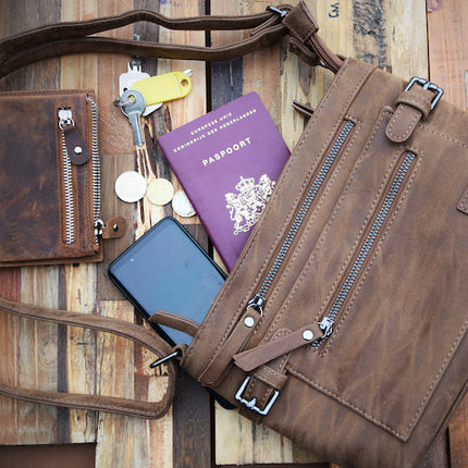 Stoere -Schoudertas - bicky Bernard - Cognac