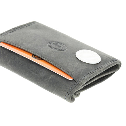 Kleine Portemonnee | Leren Mini Portemonnee met RFID Bescherming  | Kaarthouder, Briefgeld & Muntvak | 10.5x8.5cm - Grijs | Ideaal Kerstcadeau voor Alles 