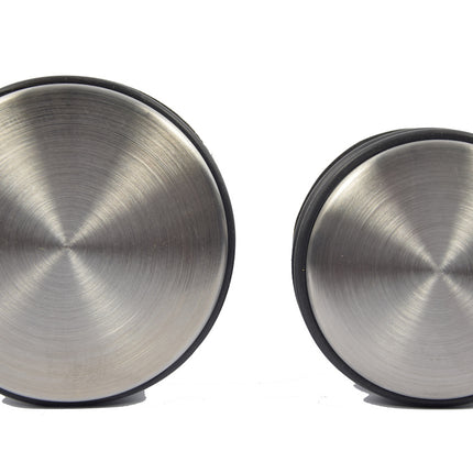 2X Sterke Zilveren Deurstopper, Deurklem En Deurvastzetter Van Metaal - 7 cm Diameter, 1,1 kg Gewicht 