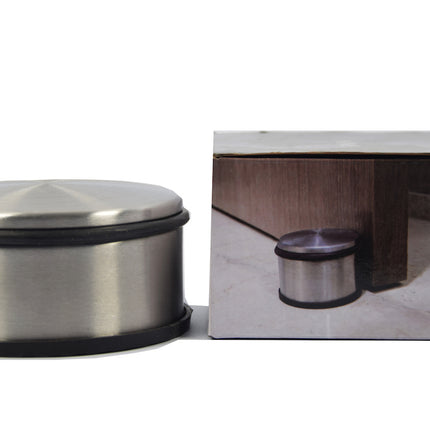 2X Sterke Zilveren Deurstopper, Deurklem En Deurvastzetter Van Metaal - 7 cm Diameter, 1,1 kg Gewicht 