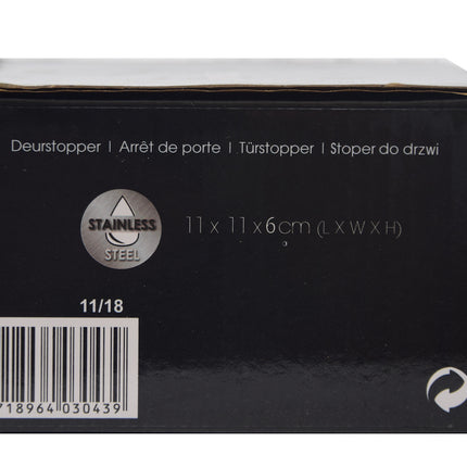 2X Sterke Zilveren Deurstopper, Deurklem En Deurvastzetter Van Metaal - 7 cm Diameter, 1,1 kg Gewicht 