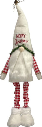 Set van 2 stuks| Gnome Staand 100 cm en laag naar 75 cm |Met Led |Kerst Kabouter Puntmuts| Gevuld met pluche | kerstversiering| Kerstman/gnome vrouw baard| pop