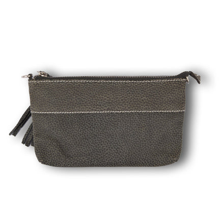 Tasje | Crossbody tas | 13.4cm*21.5cm | Donkergrijs | Echte leer