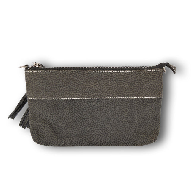 Tasje | Crossbody tas | 13.4cm*21.5cm | Donkergrijs | Echte leer