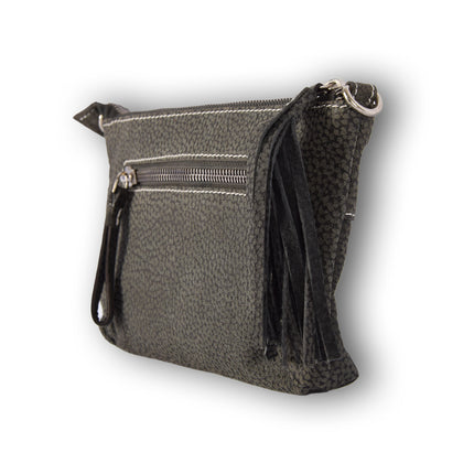 Tasje | Crossbody tas | 13.4cm*21.5cm | Donkergrijs | Echte leer