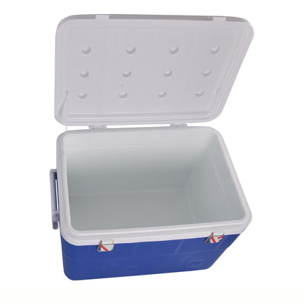 Blauwe Draagbare Camping Koelbox - 45L - Kunststof - Inclusief Deksel - Met Handgrepen - Anti-slip - 50x38x39cm