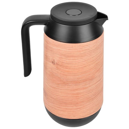 Thermoskan - Isoleerkan 1 liter - houtlook - Isoleerkannen - warmte tot +5h.