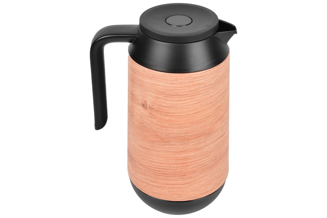 Thermoskan - Isoleerkan 1 liter - houtlook - Isoleerkannen - warmte tot +5h.
