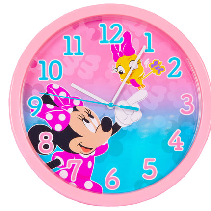 Stijlvolle Ronde Wandklok - Roze Mix - 25 cm Diameter - Kunststof - Batterij Voedingstype