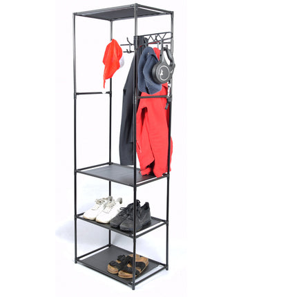 Opbergrek met Kapstok 170x54x36cm | Stellingkast en Wandkast met Haken - Ideaal voor Hal, Gang en Slaapkamer