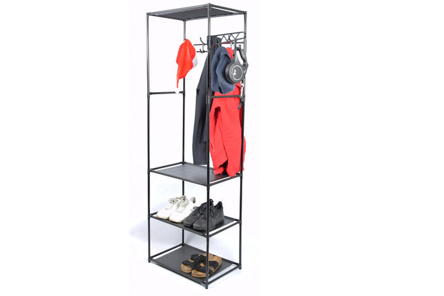 Opbergrek met Kapstok 170x54x36cm | Stellingkast en Wandkast met Haken - Ideaal voor Hal, Gang en Slaapkamer