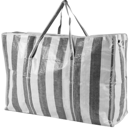 Shopping Tassen Met Rits en Handvatten | 125L | Duurzame Polyester Stoffen Boodschappentas Van 80cm x 58cm x 28cm | Ideaal voor Verhuizen Opslag en Boodschappen | Big Shopper Winkel Van Max Gewicht 25 kg  