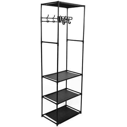 Opbergrek met Kapstok 170x54x36cm | Stellingkast en Wandkast met Haken - Ideaal voor Hal, Gang en Slaapkamer