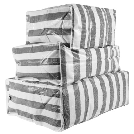 Complete Dekbed Opbergtas Set 45L, 90L, 125L | 3 Stuks | Ideaal voor Verhuizen, Opslag en Boodschappen | Duurzaam Polyester | Kussen Opbergtas Met Stevige Rits En Handvatten
