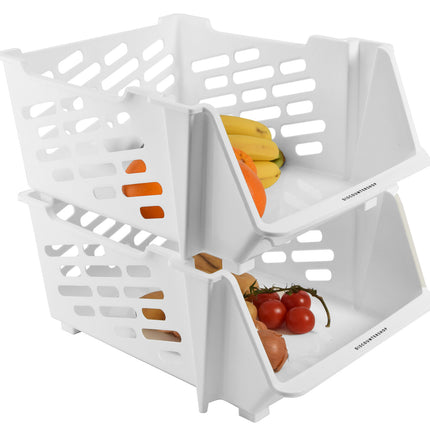 3 x Groentemand | Fruitmand | Multifunctionele Mand - Wit