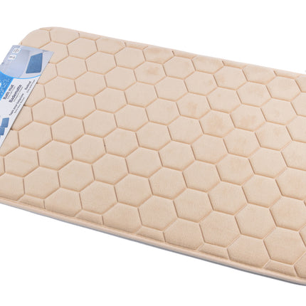 Badmat & WC Mat Set -Douche mat set - Crème 80cm x 50cm - badmat set 3-delig - Soft Foam - Extra Zacht - FOAM 