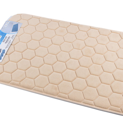 Badmat & WC Mat Set -Douche mat set - Crème 80cm x 50cm - badmat set 3-delig - Soft Foam - Extra Zacht - FOAM 