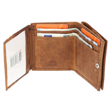 Leren Portemonnee Heren met RFID Bescherming | Compacte Heren Portemonnee met Muntvak, 9.5x7.5cm | Echt Leer, 3 Pasjesvakken, Ruime Briefgeldvakken | Ideaal Cadeau