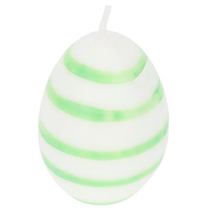 Paasei Kaarsen Set van 6 | Uniek Paasdecoratie Idee | Groen/Wit – 6cm Hoogte | Kleine ei Kaars voor Elke Gelegenheid