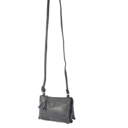 Tas - tasssen - bags - Bag- Bicky Bernard- Harmonica 3-Vaks tasje - schoudertasje - crossbody tasje - zwart