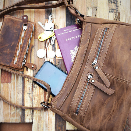 Bicky Bernard schoudertas - ideaal tassen van Bicky Bernard WDL029 Camel