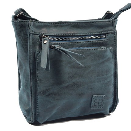 Bicky Bernard Bicky Bernard Schoudertas Donkerblauw met 5 ritsen - tas - tassen - schoudertas dames - handtas - Donkerblauwe schoudertas - schoudertas meisjes - Bicky Bernard Schoudertas Donkerblauw met 5 ritsen - tas - tassen - schoudertas dames - handta
