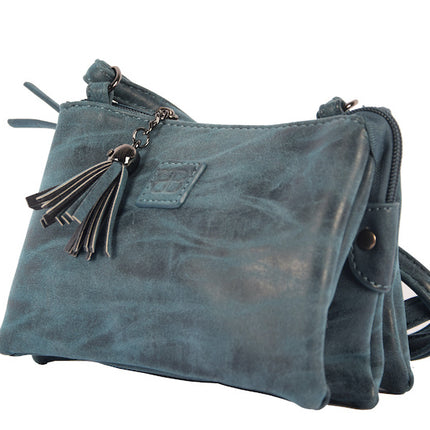Tas - tasssen - bags - Bag- Bicky Bernard- Harmonica 3-Vaks tasje - schoudertasje - crossbody tasje - donkerblauw