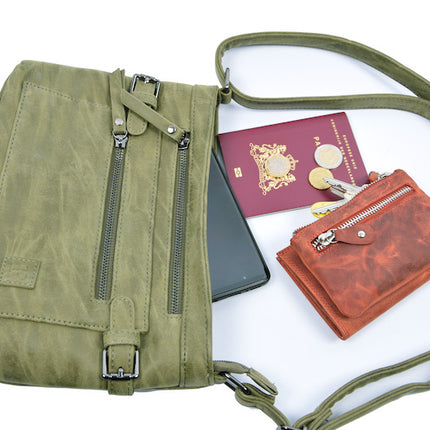 Stoere -Schoudertas - bicky Bernard -Olijf